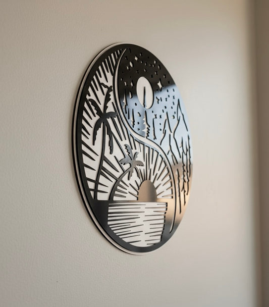 Celestial Balance - Acrylic Wall Art (Day & Night Design)