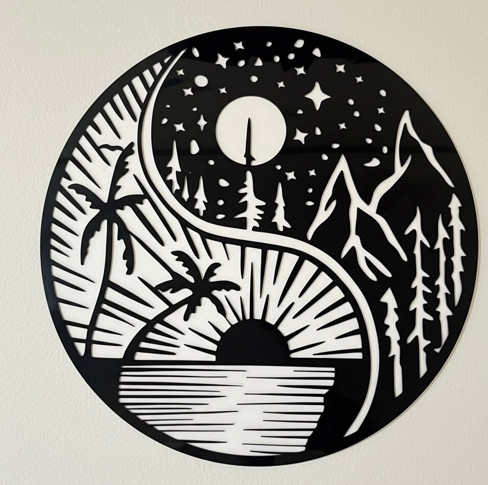 Celestial Balance - Acrylic Wall Art (Day & Night Design)