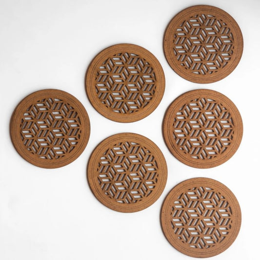 Wooden Tea Coffee Geometric Coasters