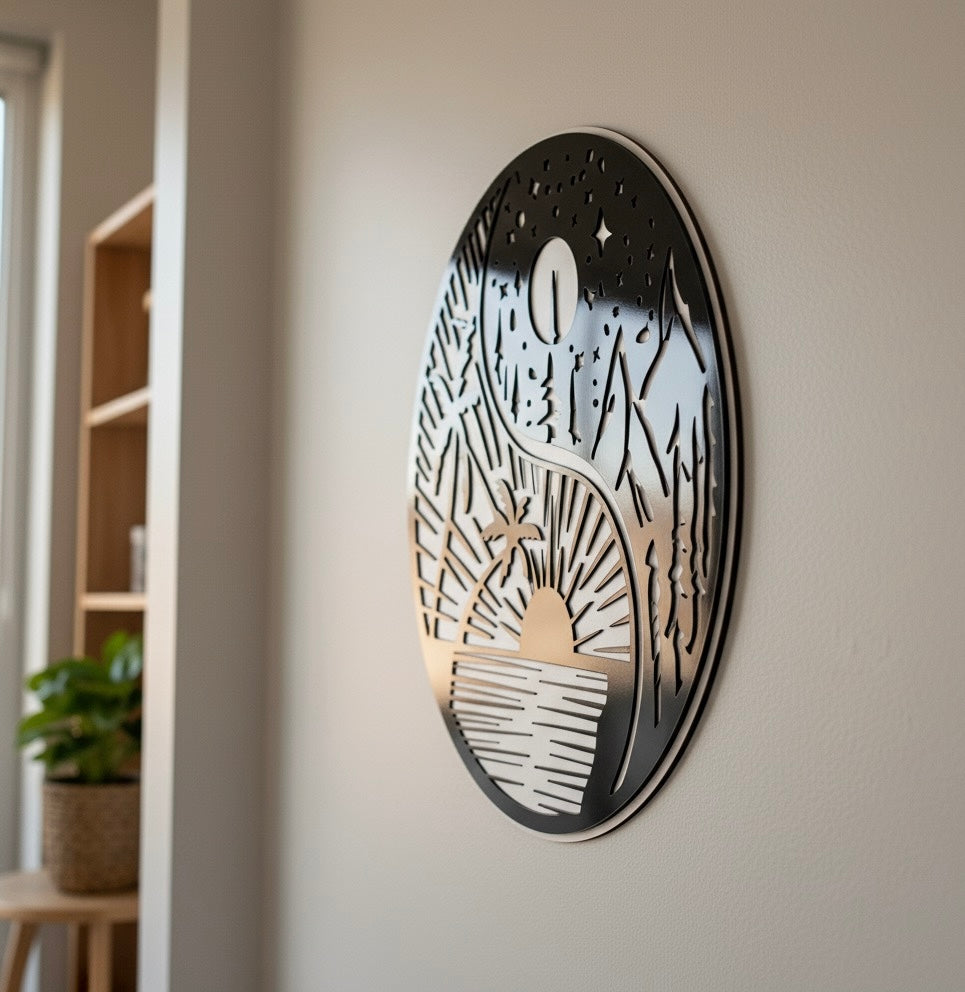 Celestial Balance - Acrylic Wall Art (Day & Night Design)